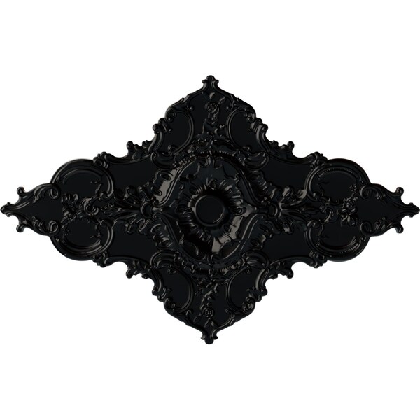 Ekena Millwork Melchor Diamond Ceiling Medallion (Canopies up to 4"), 67 1/4"W x 43 3/8"H x 4"ID x 2"P, Jet Black CM70X43MLBLF - main
